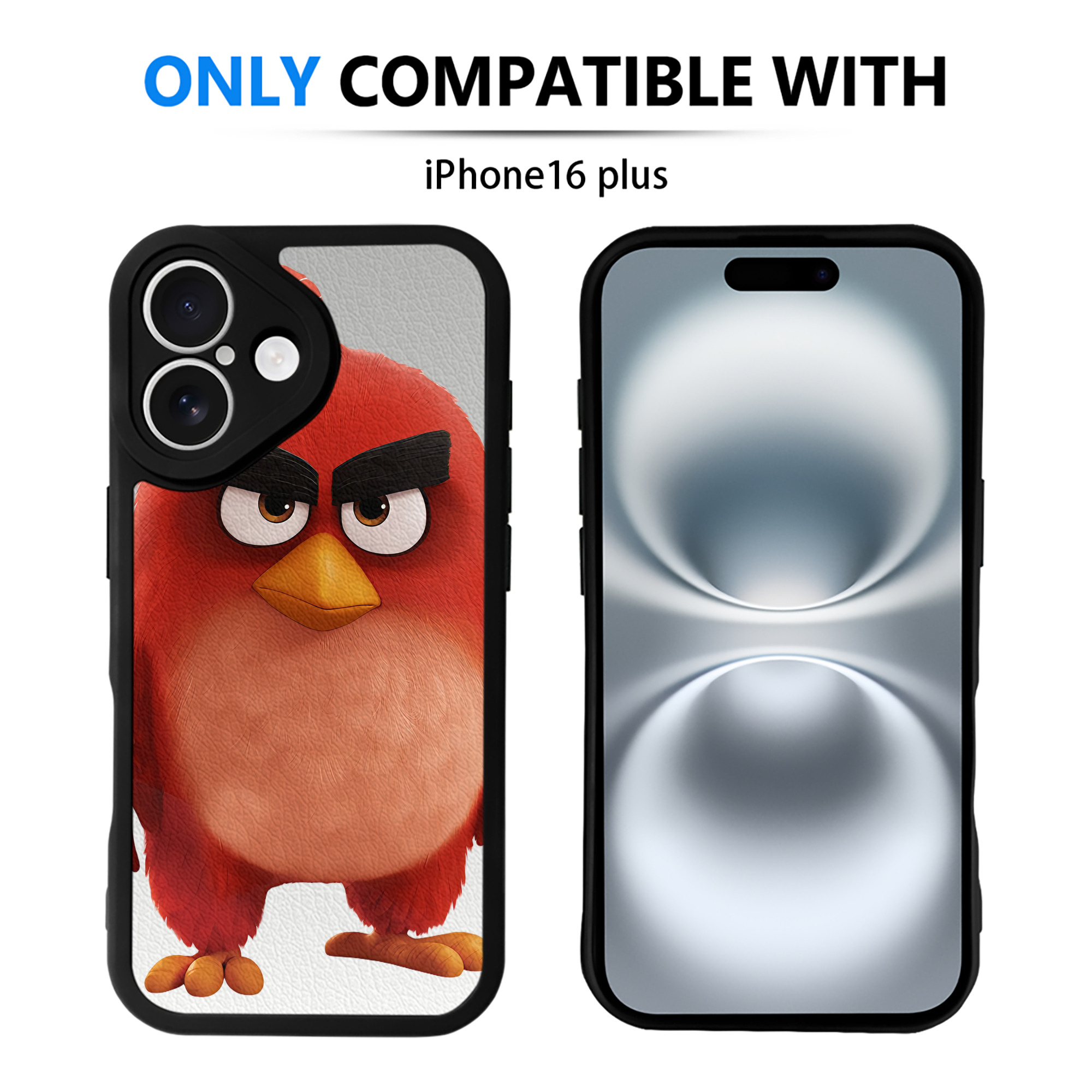（画像用） Angry Birds アングリーバード 【iPhone 16シリーズ対応】シリコンスマホケース（レザー調） 材質：シリコン
